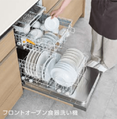リクシルの新キッチンシエラのフロントオープン食洗器
